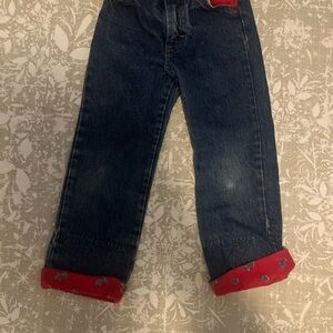 Vintage Billy The Kid Denim Jeans with Red Cuffs